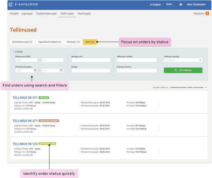 Implemented UI example - Orders list